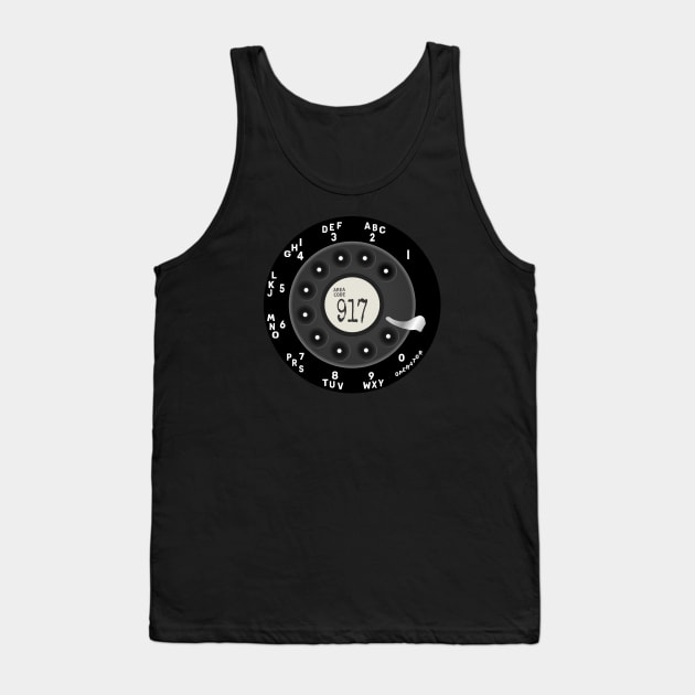 Hello New York Rotary Dial Phone 917 Area Code T-Shirt Tank Top by Lyrical Parser